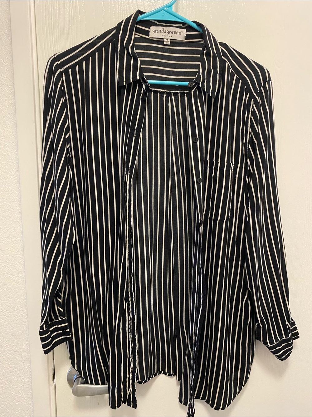 grand & greene Black and White Striped Top